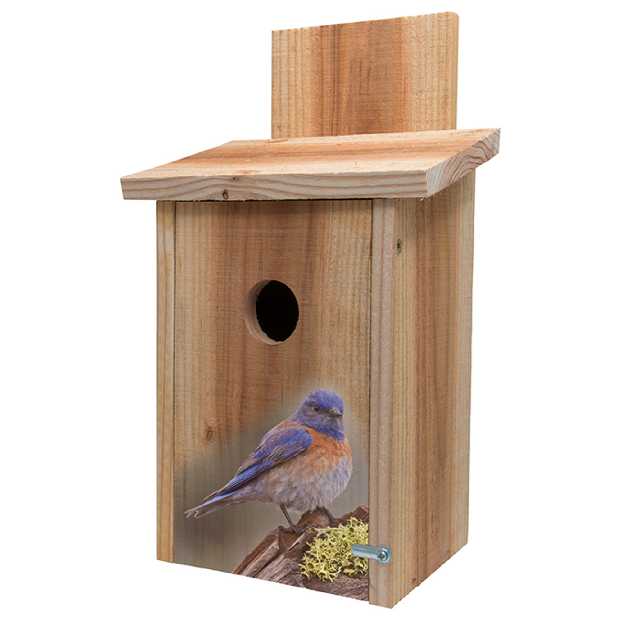 S&K Manufacturing Cedar Blue Bird House - Tree Design, Attaches to T-Post or Tree, Model# BBHC-7